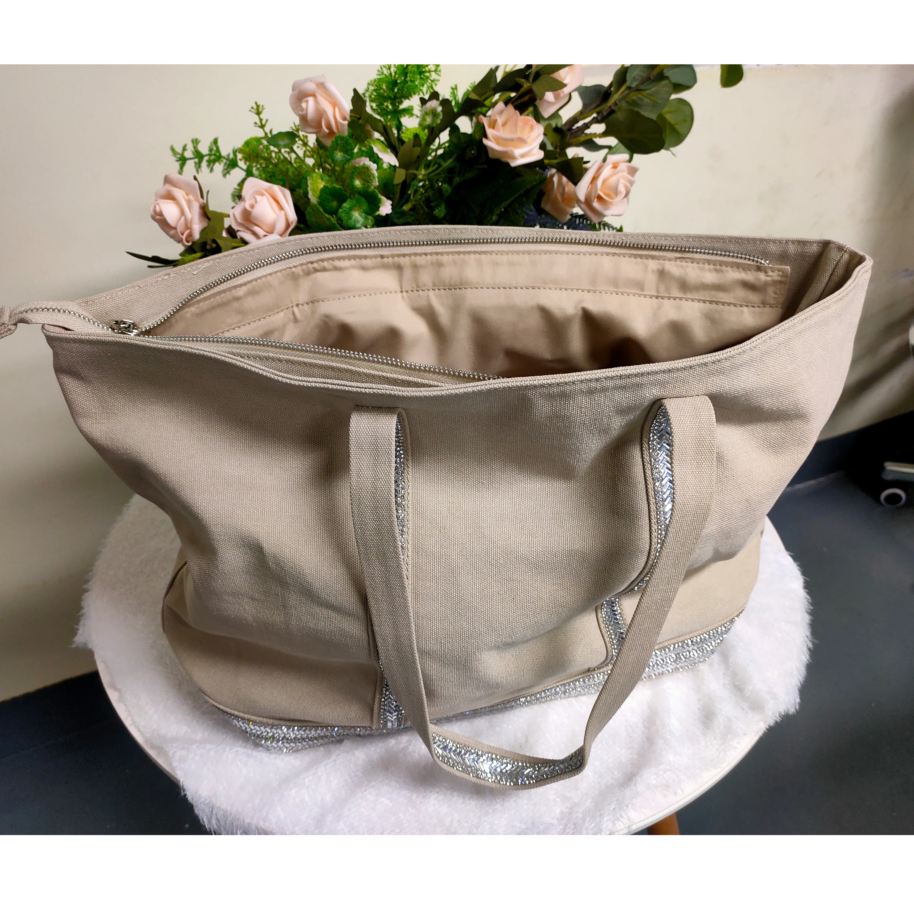 Dame Sacs Retro Grote Capaciteit Canvas Een Schoudertassen Voor Vrouwen 2024 Mode Casual Dames Handtas Boodschappentas Geen Logo