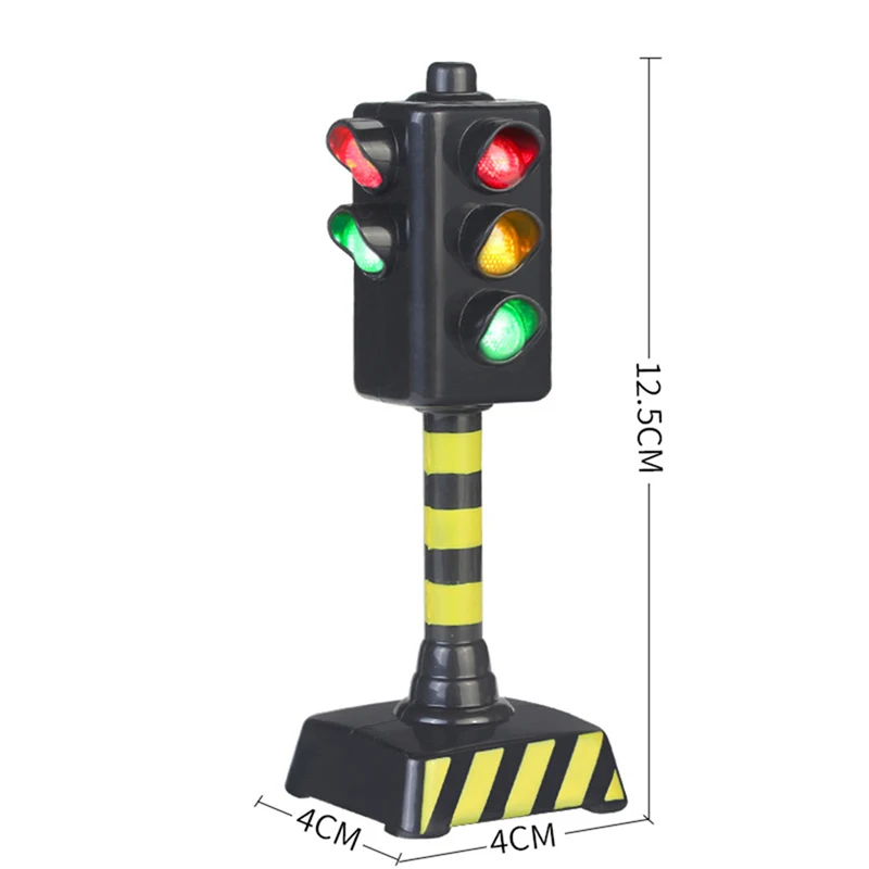 Mini Traffic Signs Road Light Block with Sound LED Children Safety Education Kids Puzzle Traffic Light Toys Kids Gifts