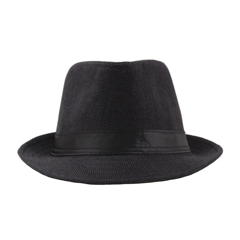 Trendy Wide Brim Men Straw Hat Women Summer Solid Color Fedoras Jazz Sun Cap Outdoor Casual Panama Cowboy Hats