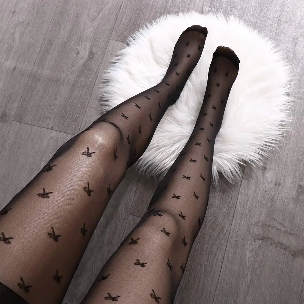 Fashion White Girls Sexy Lolita Transparent Thin Pantyhose Tights Bow Stockings