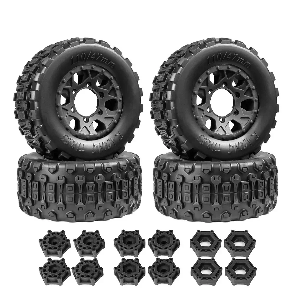 

RC Car Tires 4pcs 110mm Rubber Tire Tyre for 12MM 14MM 17MM Replacmenet for TRX HSP Tamiya HPI Off-Road Vehicle Short TrucRC Car