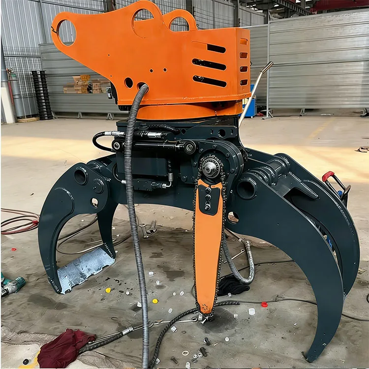 High Performance 360 Degree Rotating Hydraulic Timber Grapple with Saw for 5 10 Ton Excavators Professional Forestry Tool