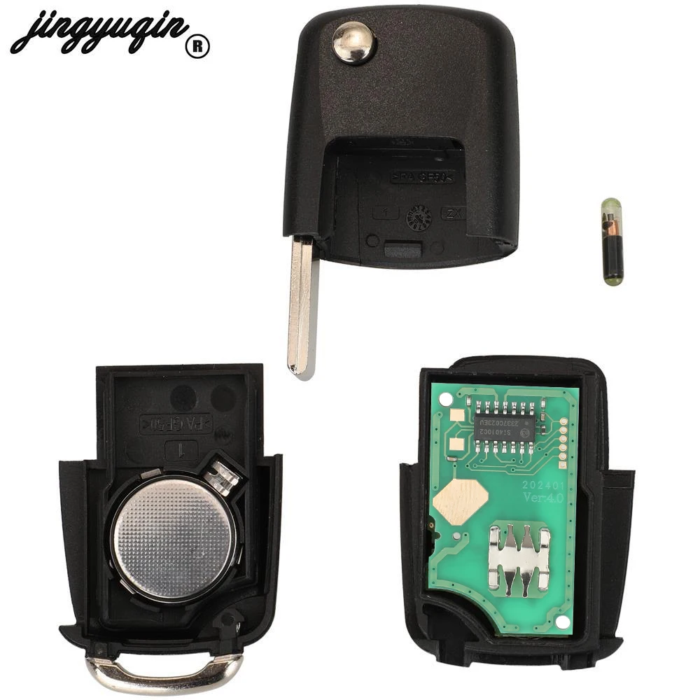 Jingyuqin FCCID:2E0959753A 434Mhz ID48 Chip Remote Reverse DIY Key for VW/VOLKSWAGEN Crafter 3Buttons Fob Control Replacement view 5