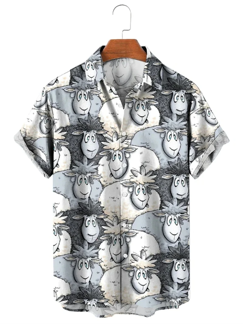 Hawaiian Shirts For Men Casual Tees Vintage Pattern Short Sleeve Top Summer Fashion Shirt Guitar Print T-Shirt Men's Clothing