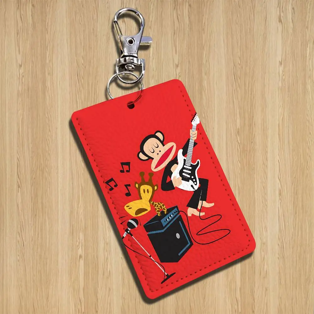 흥미로운 원숭이 폴 프랭크 홀더 은행 사업용 카드 홀더 학생증 케이스 버스 카드 키체인
