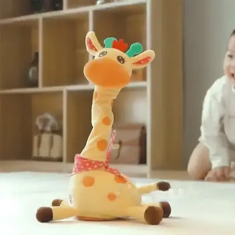 Justerbar volym Röstsimulering Musik Giraffleksak Sjungande Dansande Upprepa Vad Du Sa Dansande Giraff Blinkande LED-lampor 10 best sales sång- och dansleksaker - №8