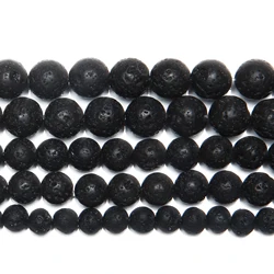 Natural Stone AA Quality Volcano Lava Round Loose Beads 15