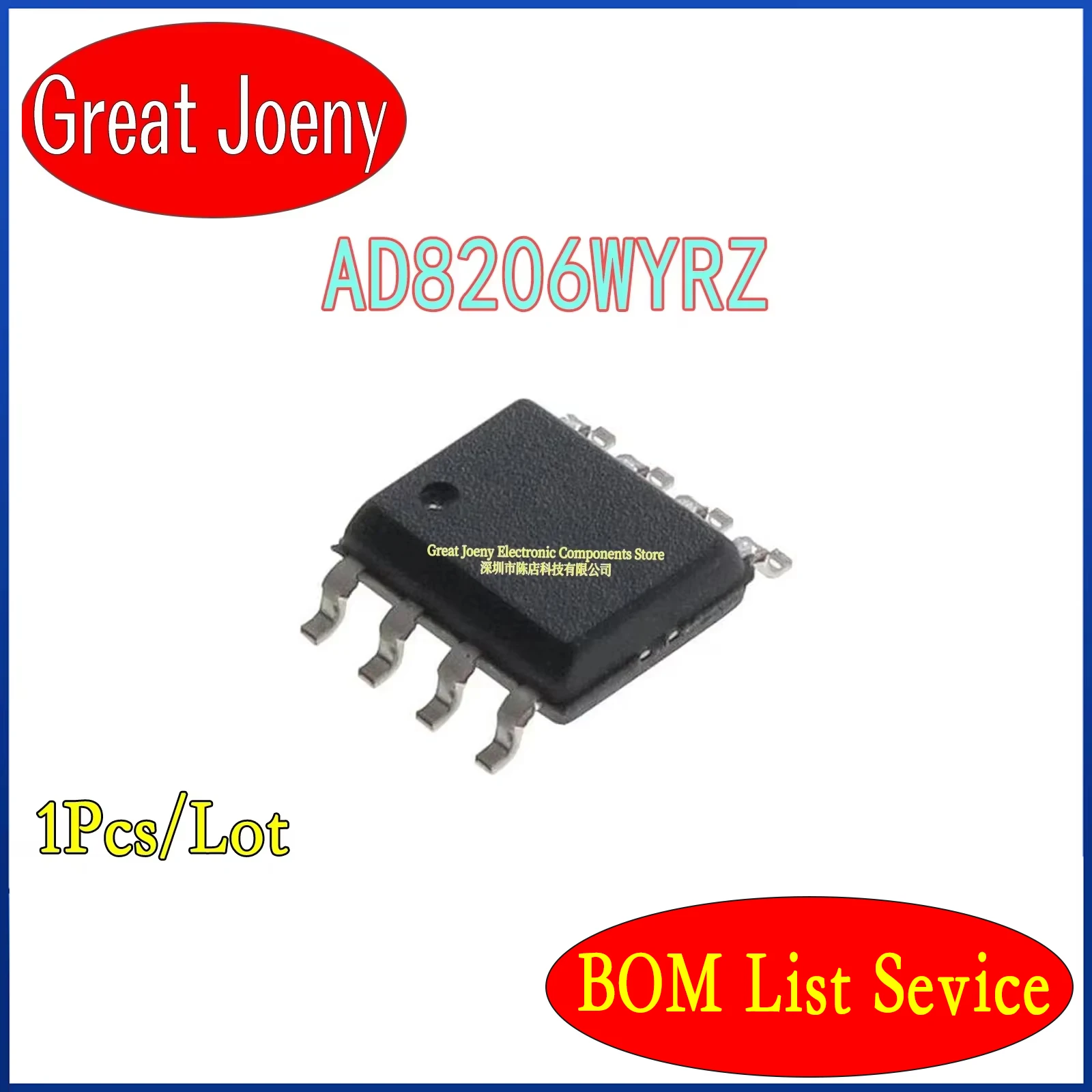 100% New Original AD8206WYRZ AD8206 IC Chipset SOP-8 Bulk Best Price