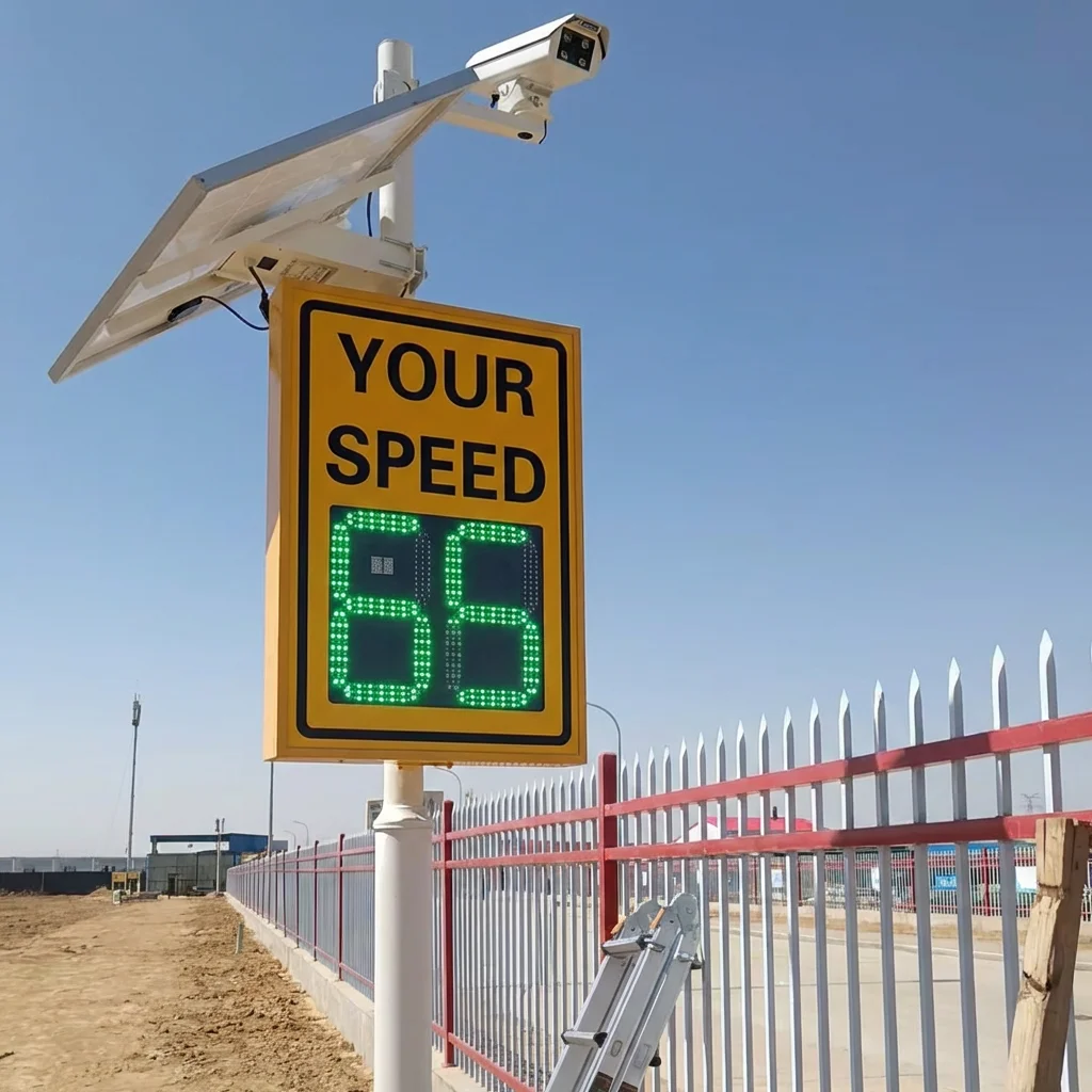 Solar Powered LED Radar Speed Feedback Sign with Monitoring Intelligent Driver Feedback Traffic Sign for Road Safety