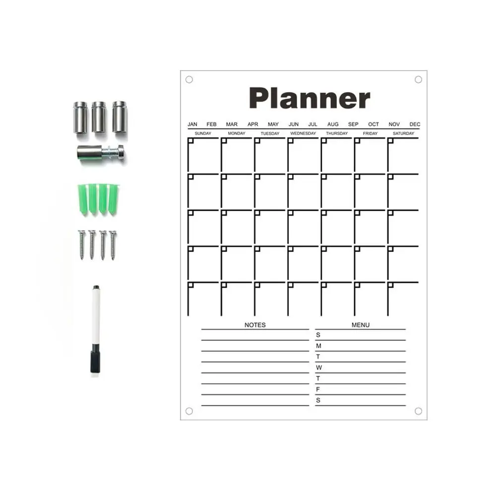 

High-quality Acrylic Monthly Calendar Reusable Wall Mounted Weekly Planner Rewritable Itinerary Study