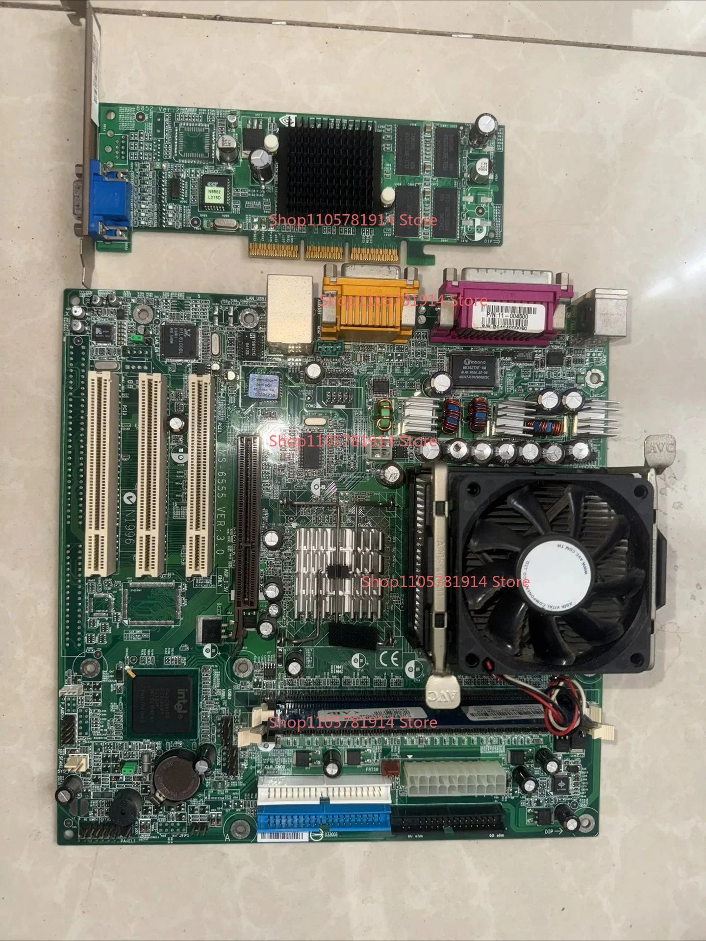 For Lenovo Computer Main Board MSI MS-6555 VER3.0 478 Pins Main Board + CPU + Cooling