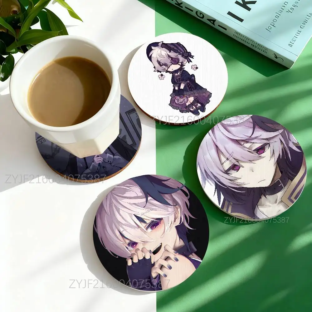 

Singer V4flower Vflower Chibi Round Wooden Coasters For Cute Design Suitable for Drinks Tea,Coffee Home Perfect Gift Choice