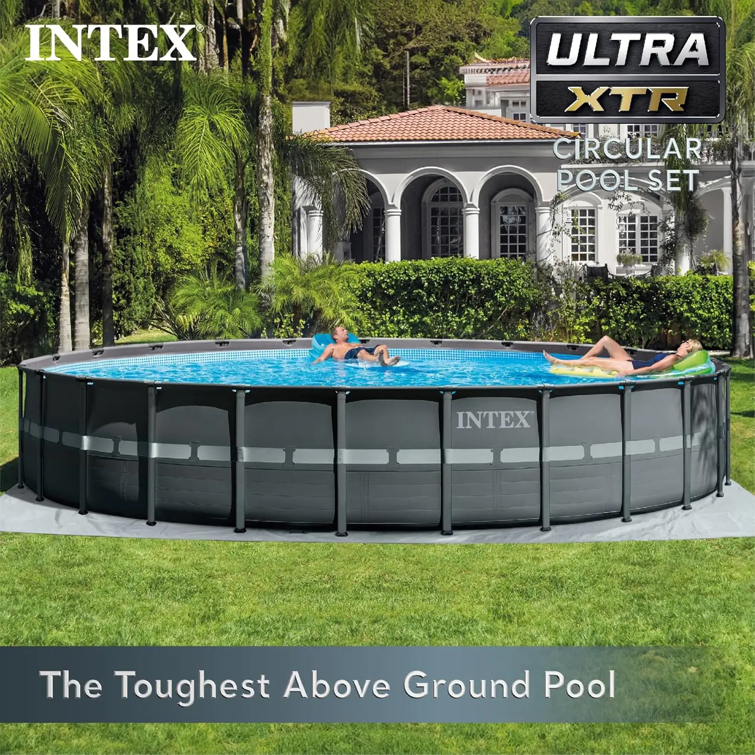 

Intex Ultra XTR Deluxe Above Ground Swimming Pool Set, Includes Cartridge Sand Filter Pump, SuperTough Puncture Resistant