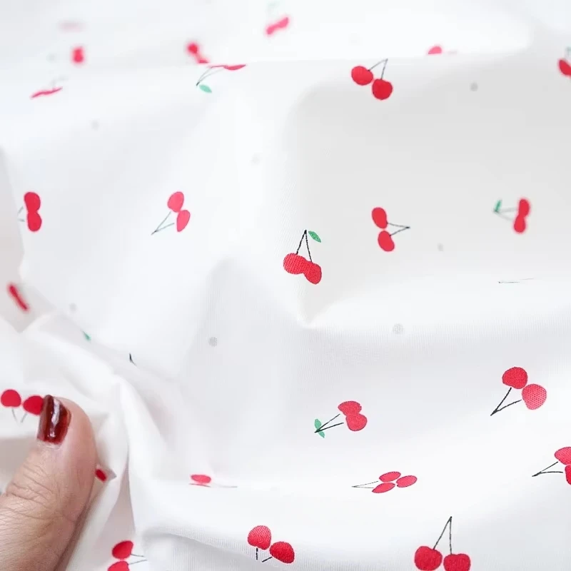 160x50cm Red Fruit Children's Twill Cotton Soft Fabric Handmade Making Big  Bed Sheet Quilt Cover Sewing Cloth