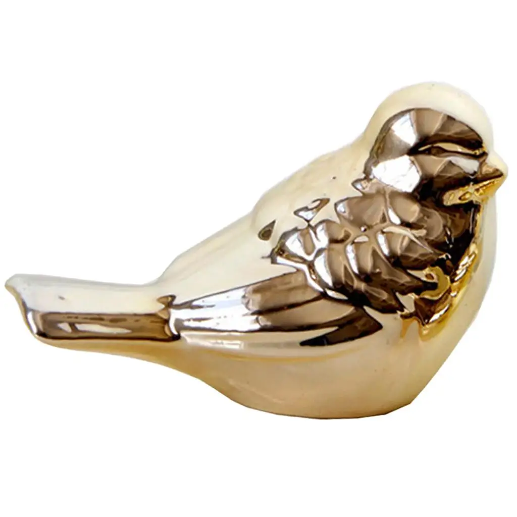 

Керамический орнамент в форме птицы, статуя, реквизит для фотосессии, домашний декор, золотой S