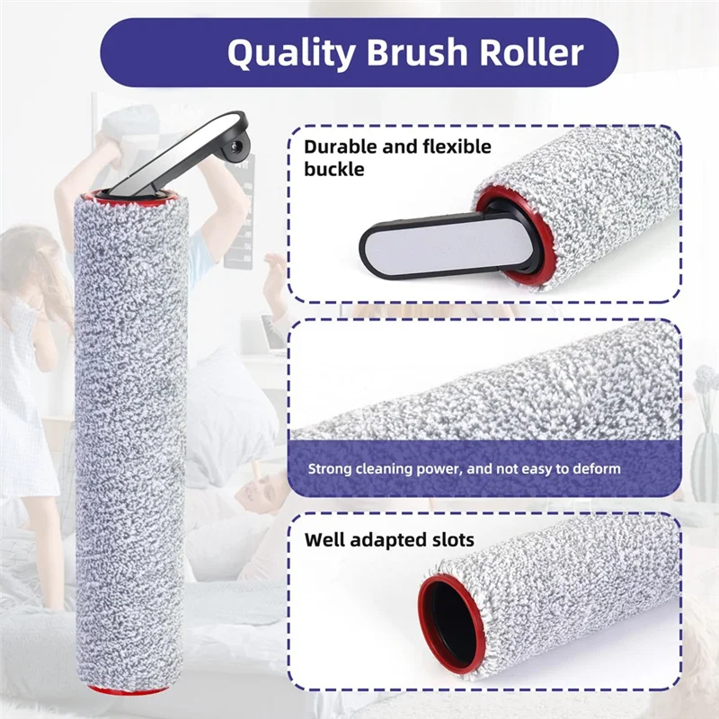 مجموعة قطع غيار A01V لـ Dreame H12 Pro، H12 Dual تشمل المرشحات، بكرات الفرشاة