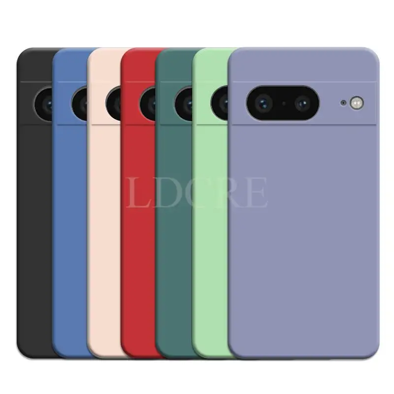 For Google Pixel 8 Case Liquid Silicone Coque For Pixel 8 Pro 7A 7 Pro 6 6A 7A 8A Cover TPU Fundas Protective Case Pixel 8 Cover