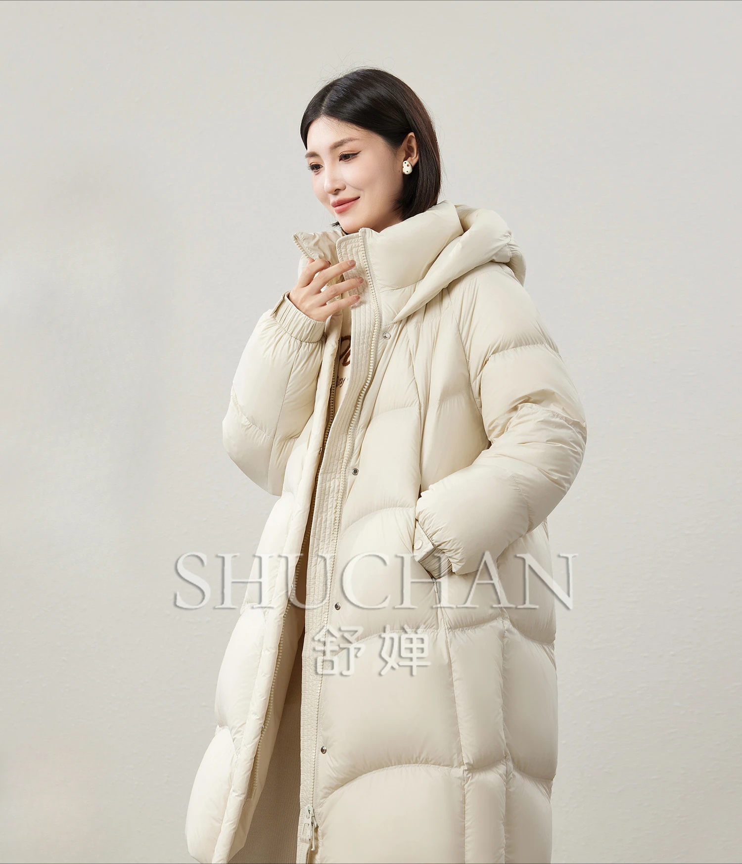 

Light, Warm and Comfortable, Full of Puffs, 90 Duck Down Loose Long Hooded Down Jacket Women Winter Coat Women