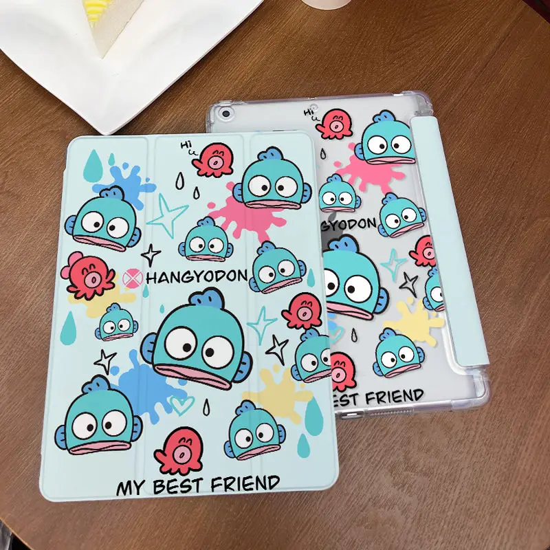 Sanrio HANYODON Hello Kitty Cartoon iPad Pro 2024, защитный чехол, милый Y + 3 раза, новый, 9/10 Pom Pom Purin, акриловый Air 6, с запахом