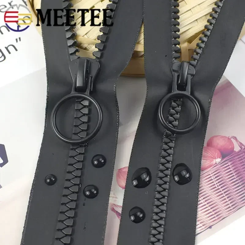 2/5M 5# 8# Waterproof Zippers with Zipper Puller Resin Zip Tape for Outdoor Tent Jacket Repair Kit Clothes Sewing Zips Accessory