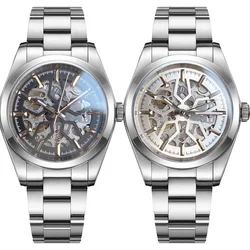 Tandorio 36mm/39mm Skeleton Sapphire 200m Waterproof Luminous Polished Pilot Watch Case NH70 Automatic Mechanics Men's Watches