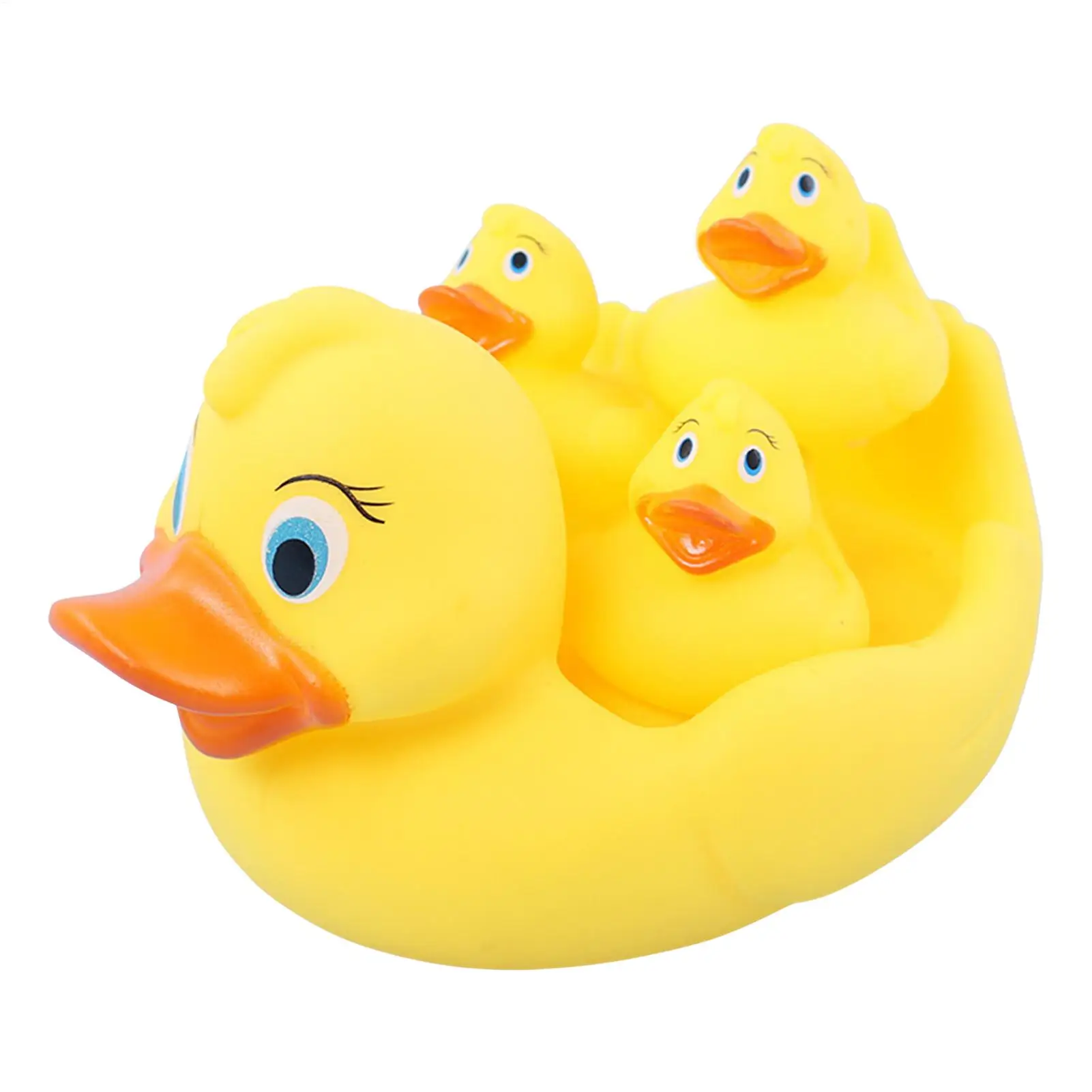 Rubber Duck Cartoon Yellow Squeeze Ducks 4 Piece Set Duck Family for Infants Showers Kids Bath Pool Toys