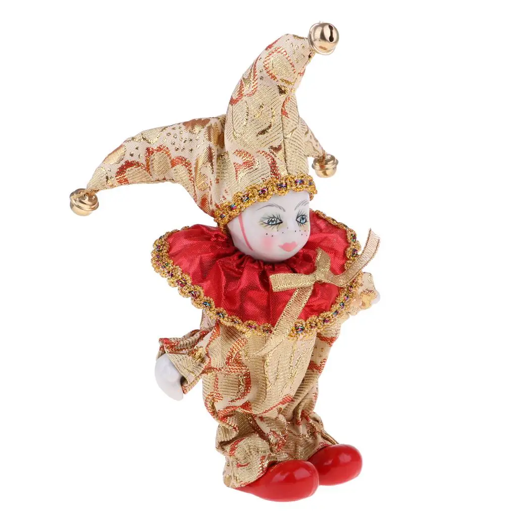 Adorabile modello angolare per bambini da 6 pollici, bambola triangel in porcellana, bambola arlequin, ideale per regali di San Valentino, modello di bambola da collezione