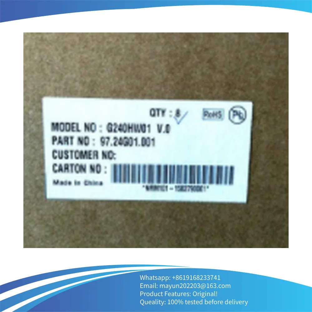 G240HW01 V.0 Tela LCD industrial original de 24 polegadas