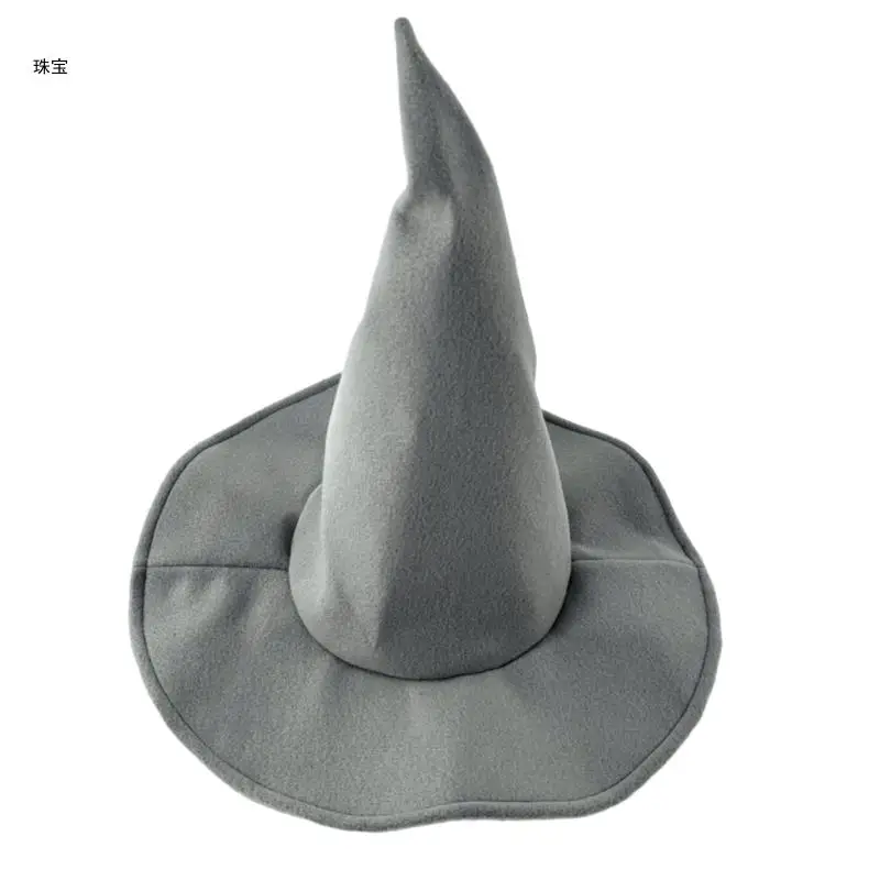 X5QE Halloween Witch Hat Hanging Witch Hats Halloween Gray Witch Hats Witch Costume Accessory for Adult Kids