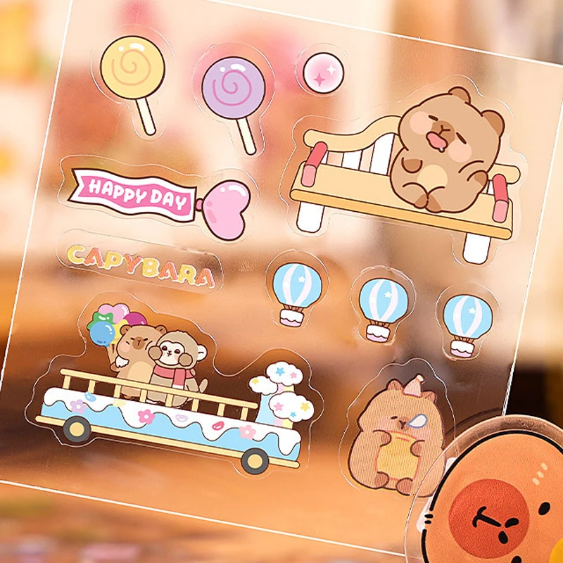 Imagem -04 - Impermeável Kawaii Capivara Adesivo Scrapbook Stickers Pack Decoração do Diário Caixa de Presente Infantil Pet 100 Pcs