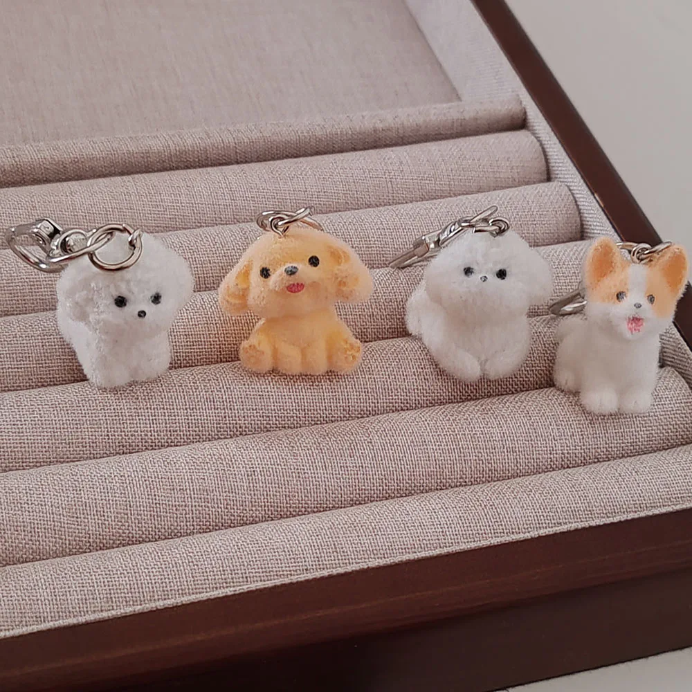 2 قطعة الأوروبية والأمريكية المخملية كاواي الكلب مفتاح سلسلة سيارة كيرينغ الكورية حقيبة الهاتف قلادة حفلة هدية لصديق الأسرة عاشق