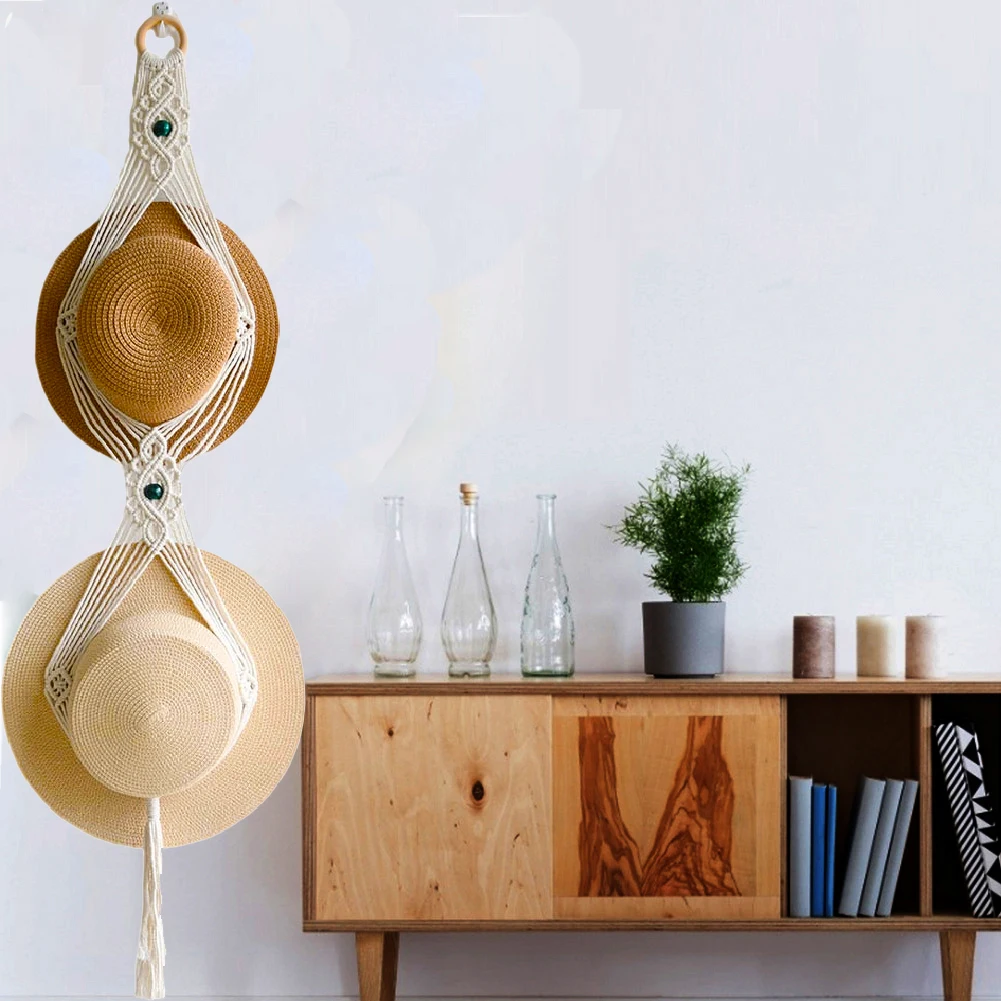 New arrival macrame handmade hat holder for wall hat holster for wall decoration