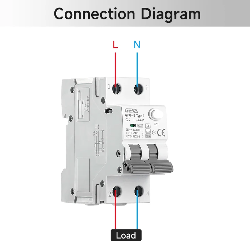 GYR9NE B-Typ Fehlerstromschutzschalter mit Überlastschutz