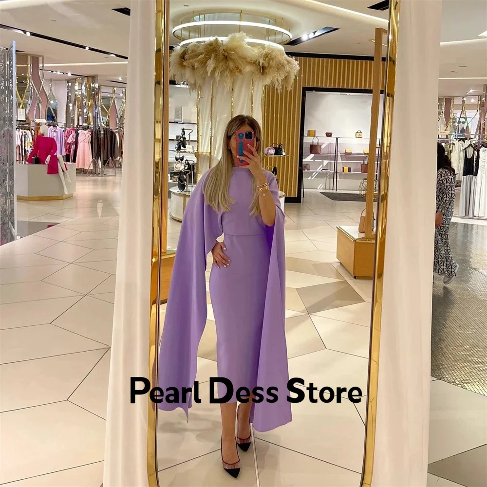 Pearl Evening Dresses Woman Elegant Luxury Evening Dress 2024 Satin Royal Engagement Dress Es Purple Fish Tail Shawl Ball Gowns