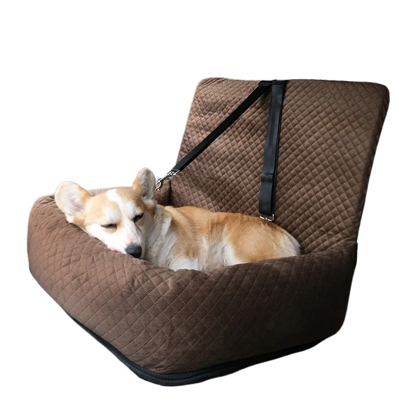 

Large Dog Seat Cushion Removable Microfiber Velvet Pet Pad Comfortable Rear Car Seat Cover Winter Solid Pattern Carton