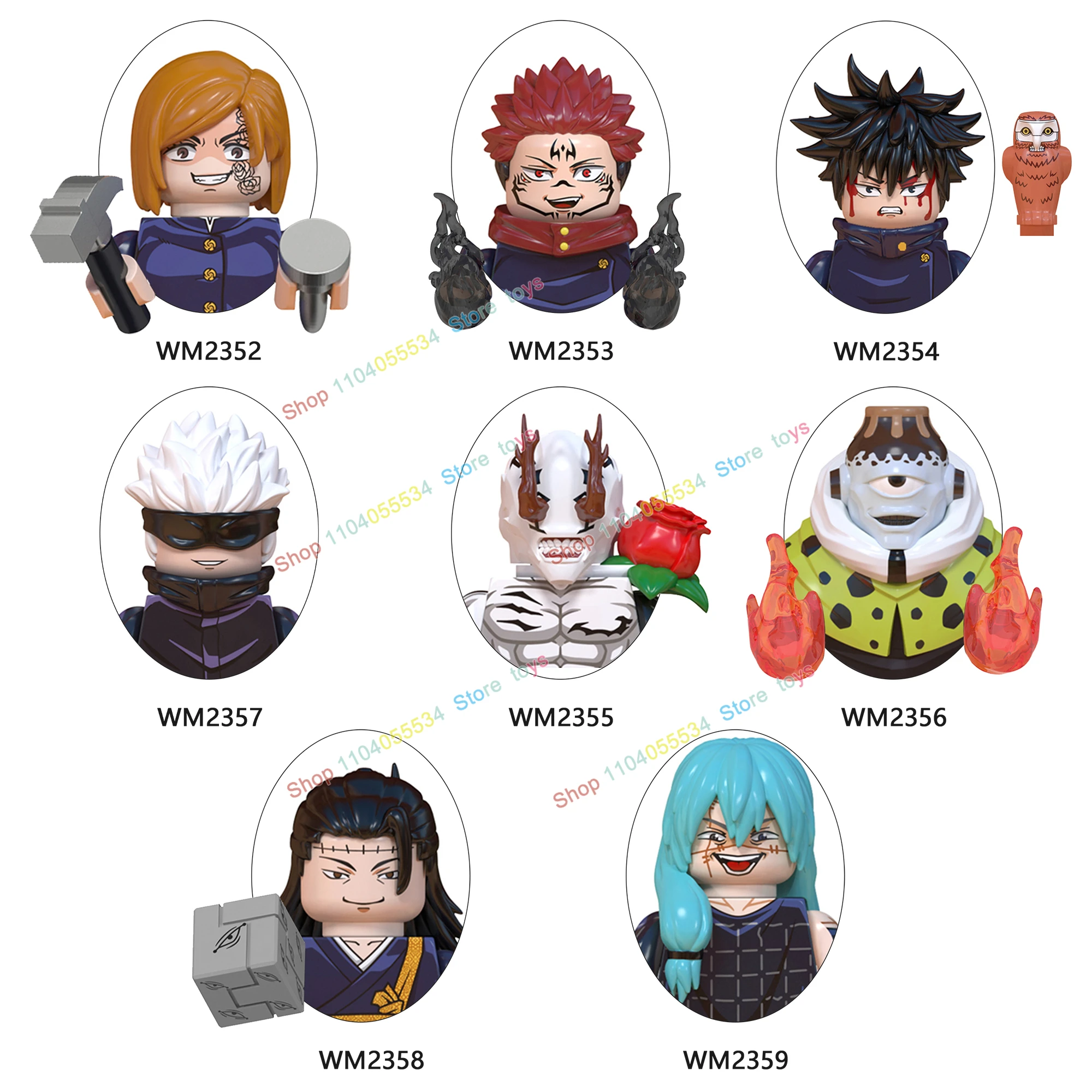 Personagens de Anime Building Blocks Brinquedos para Crianças, Figuras de Ação Criativas dos Desenhos Animados, Acessórios, Modelos, Tijolos, Presentes de Aniversário, Quente