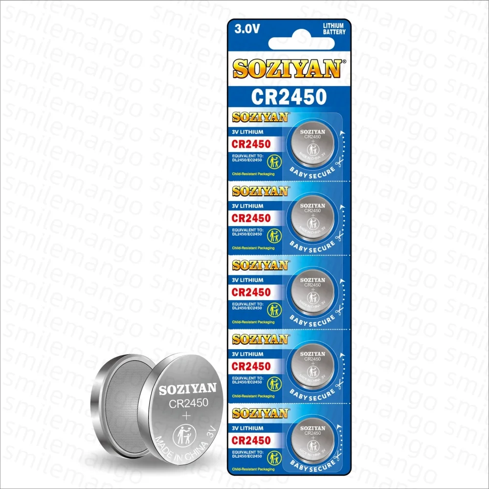 3V CR2450 Button Batteries CR2450 5029LC LM2450 DL2450 CR2450N BR2450 600mAh Lithium Cell Coin Watch Battery