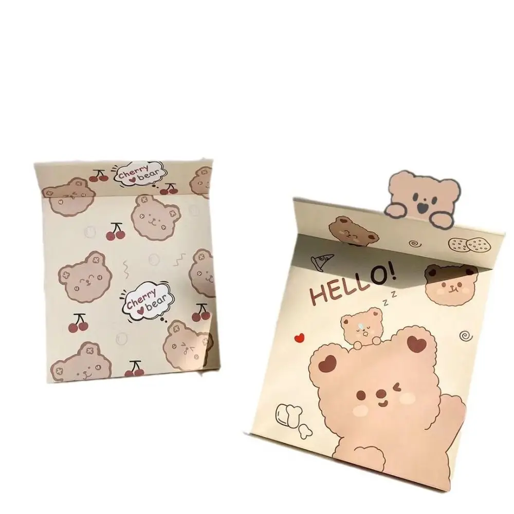 Beleza couro do plutônio desktop suporte espelho dobrável urso dobrável espelho de maquiagem leve delicado bolso maquiagem espelho quarto