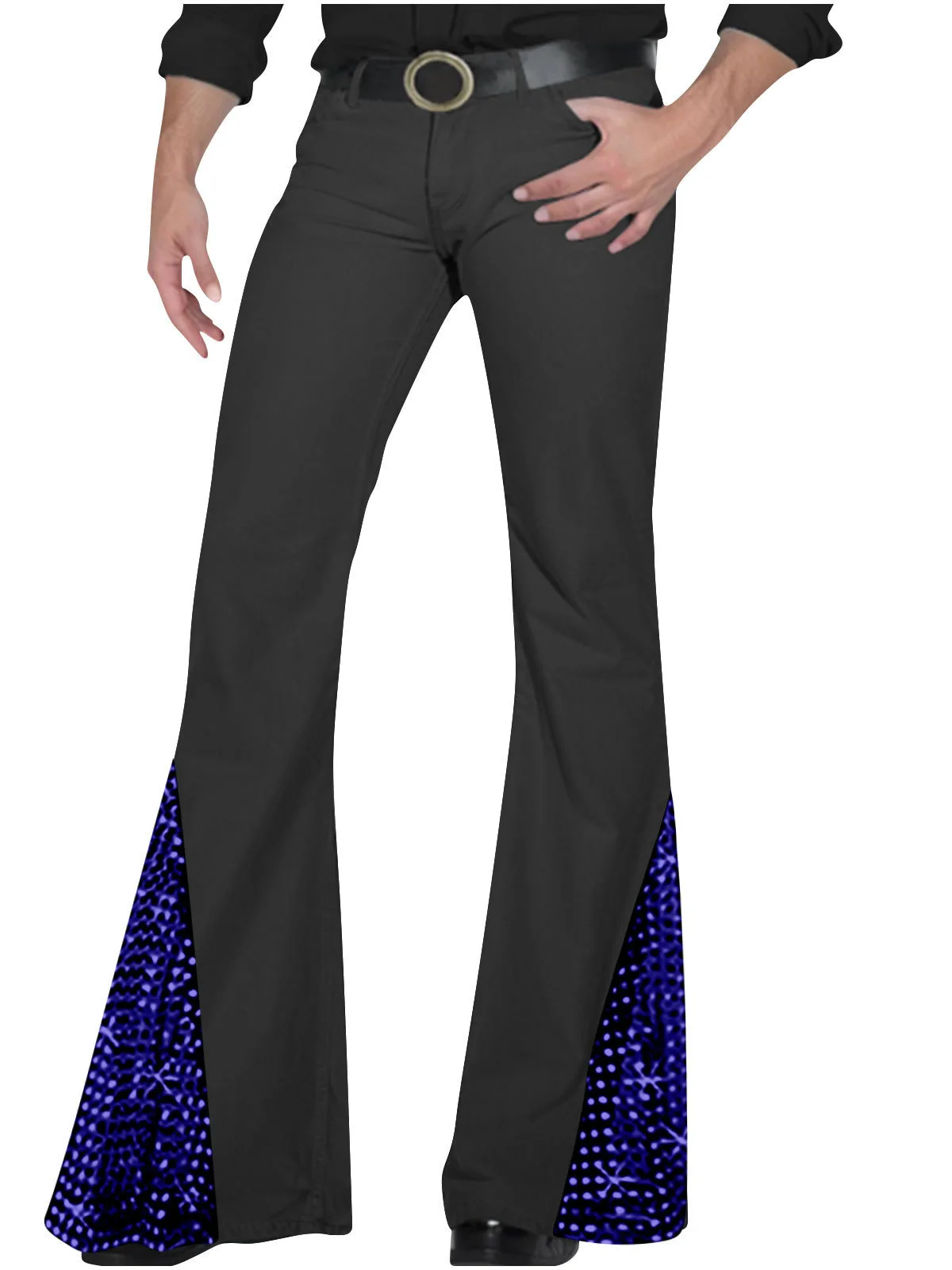 Men's Casual Vintage Spliced Chip Flared Pants