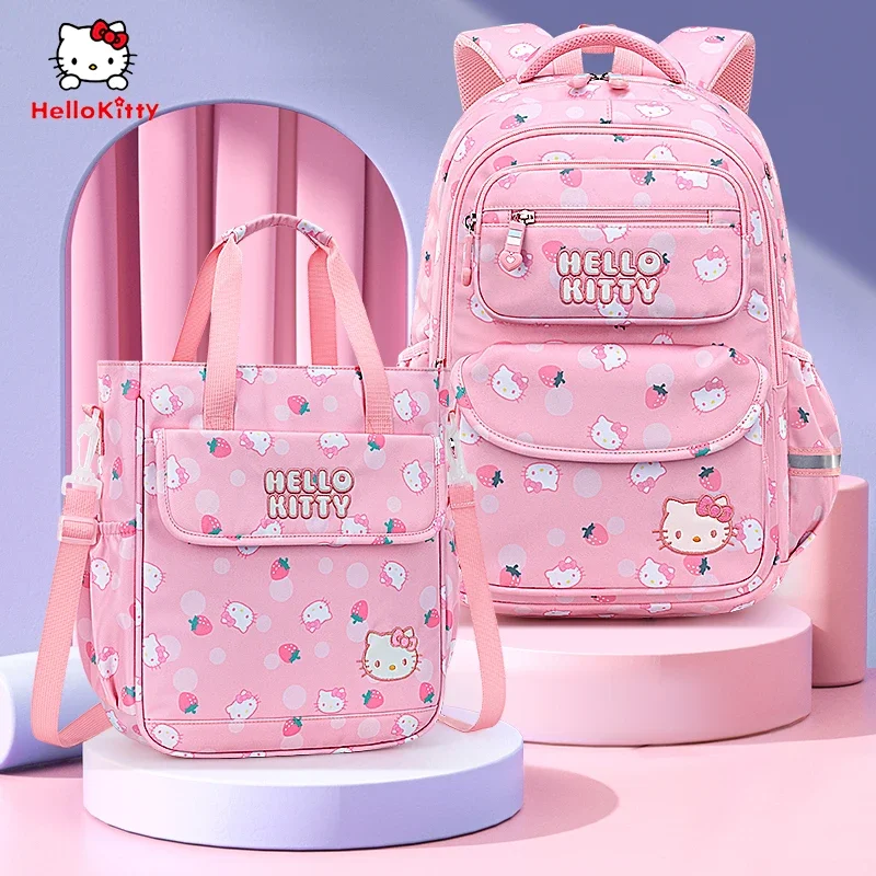 Anime Kawaii Sanrios Cinnamoroll Hellokittys Kuromi dziewczęce podstawowe tornistry dla uczniów ochrony kręgosłupa plecak dla dzieci szkoła prezent