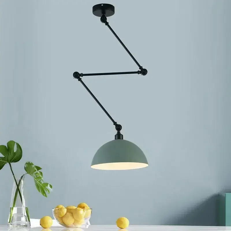 2026Modern Simplicity Adjustable Lamp Creative Nordic Restaurant Bedroom Bedside Folding Telescopic Single Head Chandelier