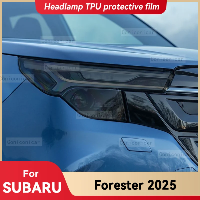

For SUBARU FORESTER 2025 Car Headlight Smoked Black TPU Protective Film Front Light Tint Change Color Cover Sticker