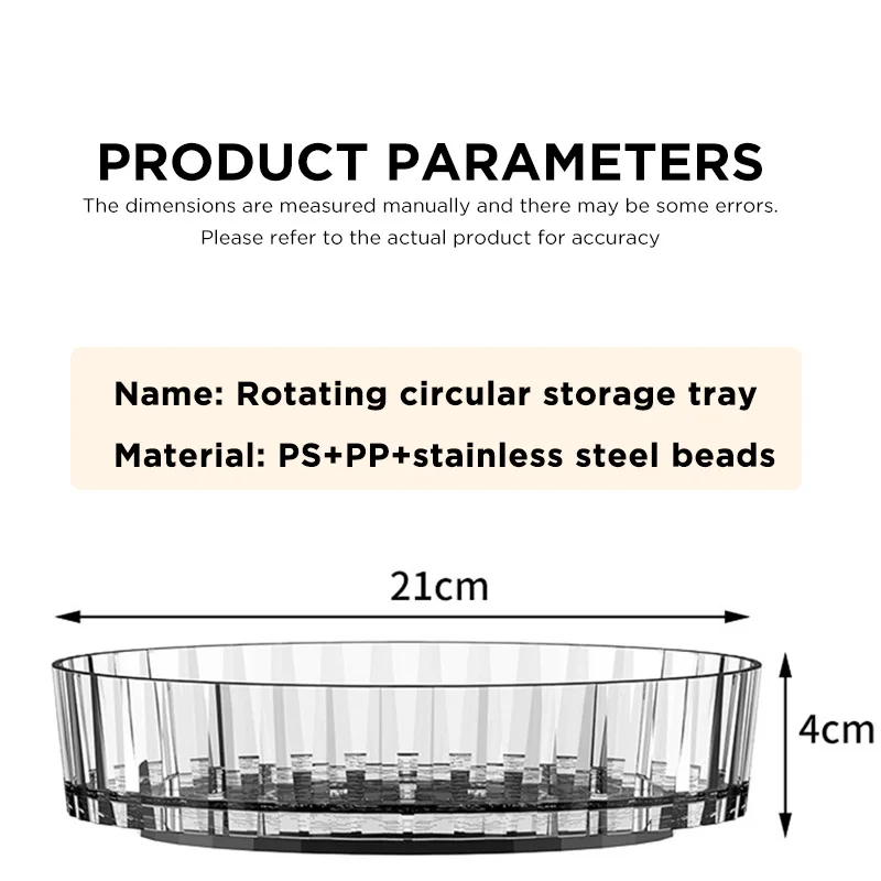 360 Rotating Seasoning Storage Tray Multifunction Pantry Cabinet Turntable for Cosmetics Bathroom Storage Box Kitchen Organizer