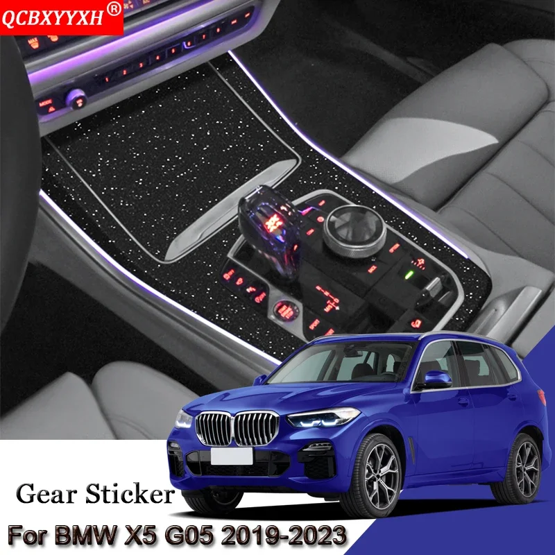 

Car Interior Sticker For BMW X5X6 G05 G06 2019-2023 Car Gear Panel Sticker Gear Box Protective Film Carbon Fiber Black Accessory