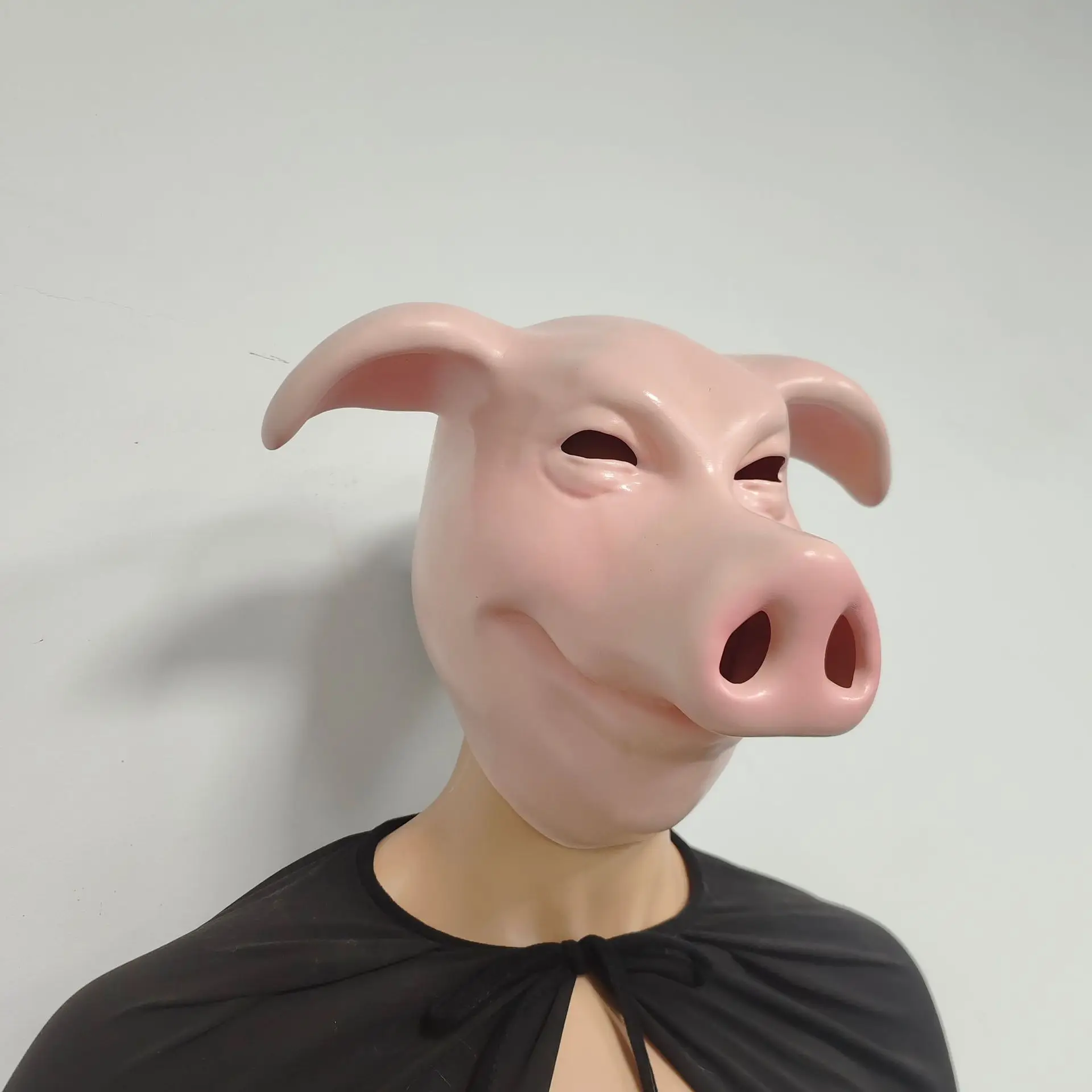 Lustige Schwein-Vollkopf-Latexmaske Realistische Tier-Schweinemaske Halloween Cosplay Maskerade Karneval Kostümparty Requisite – Detail 3