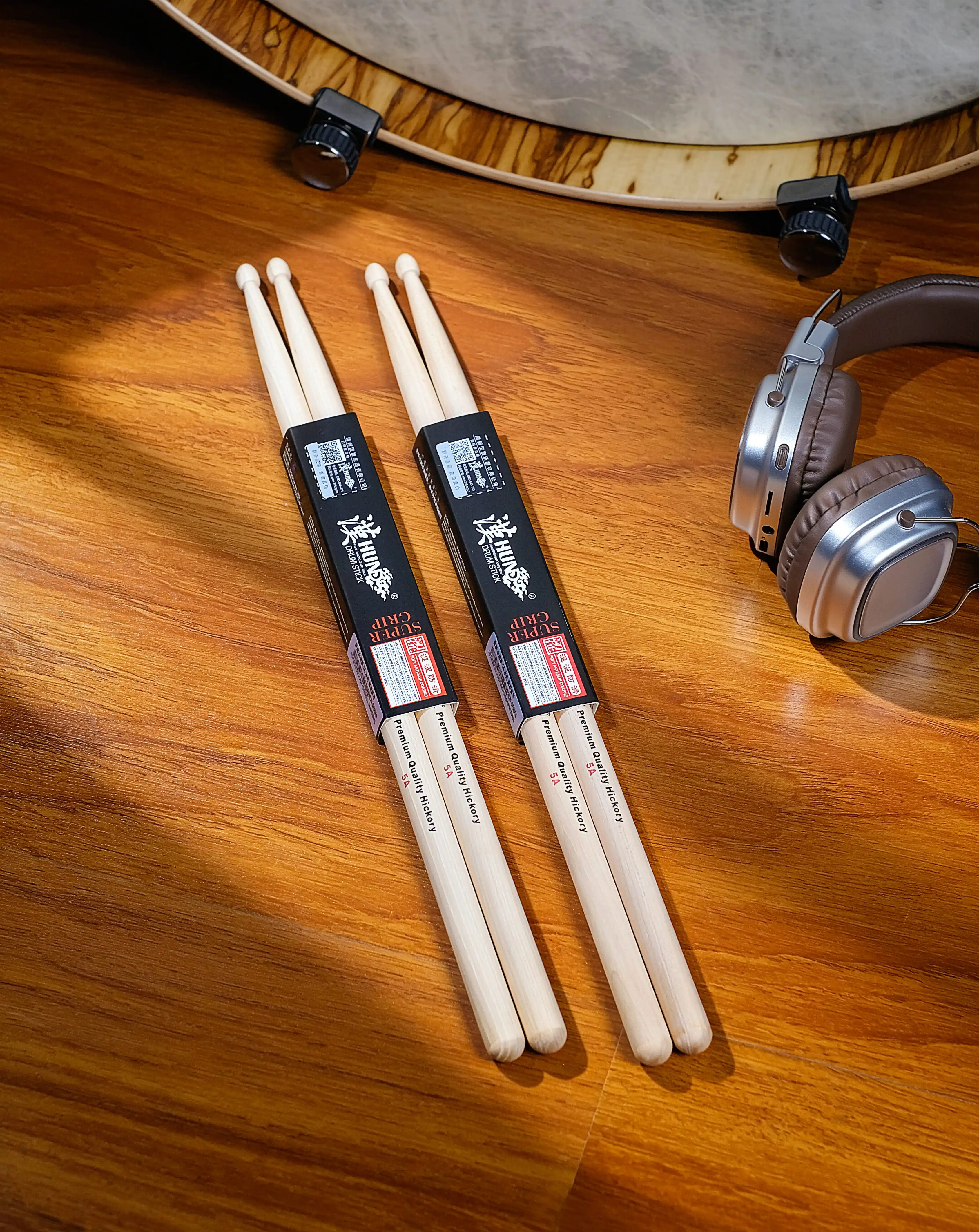 HUN 5A 2 Pasang Stik Drum Kayu - Drum Stick 5A ulasan dan harga