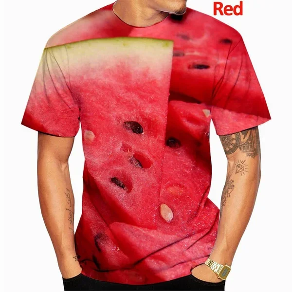 Summer Watermelon Seed Fruit T Shirt Fashion Men/Women Casual Harajuku Short Sleeve T Shirt