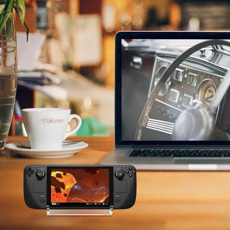 Universal Portable Desktop Stand Base Acrylic Organizer For Steam Deck Game Console Holder Cell Phone Support Bracket Accessory