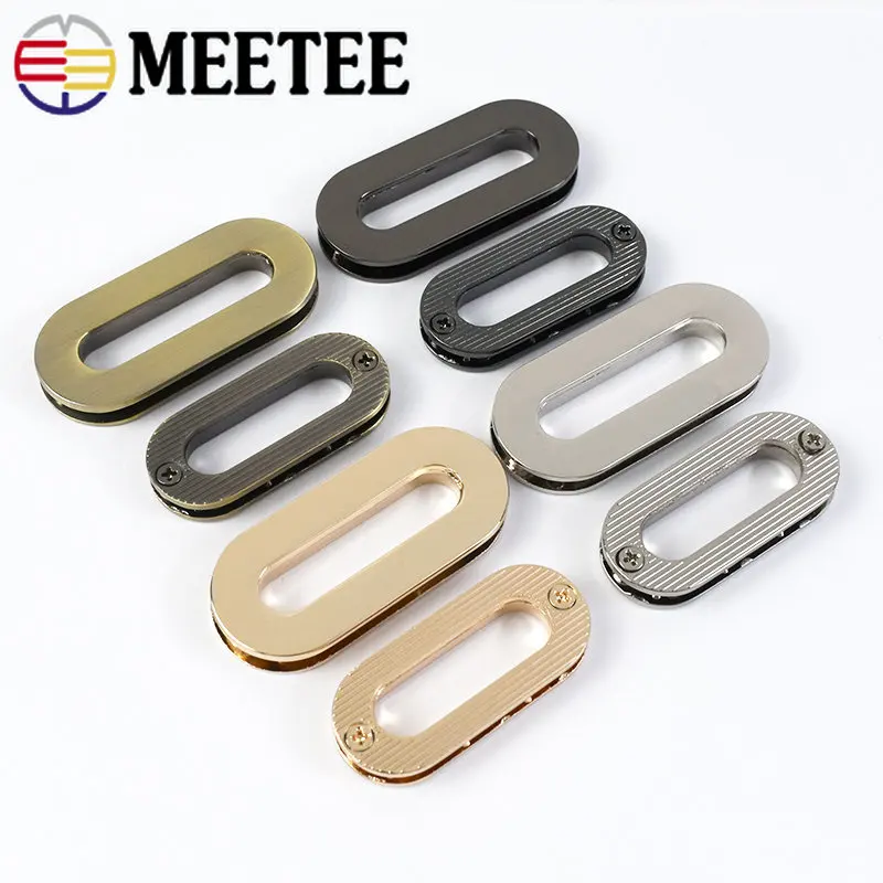 Meetee 4/10/20Pcs Metal Eyelet Screw Buckles 18/25/32/38mm O Ring Bags Strap Chain Belt Clasp DIY Sewing Hardware Accessories