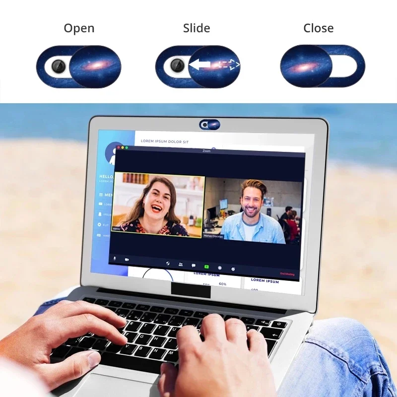 1/3/6PCS WebCam Cover Starry Sky Laptop Lens Stickers Mobile Phone Camera Antispy Slider Universal WebCam Cover Privacy Shutter